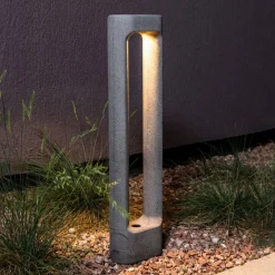 FARO BARCELONA Gadebelysning>Totem LED-vejlampe, grå, beton, højde 61,1 cm