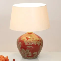 Toulouse rund bordlampe, højde 42 cm, rød^Holländer Discount