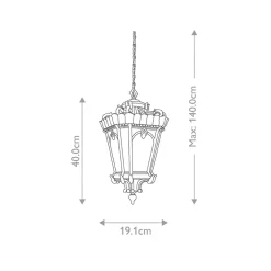 KICHLER Udendørs Pendellamper>Tournai udendørs hængelampe, Ø 19 cm, bronze, aluminium, glas