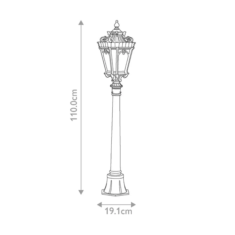 KICHLER Tournai vejlampe, højde 110 cm, aluminium, glas