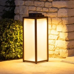 Tradition LED-solcellelanterne, corten, højde 65 cm^Les Jardins New