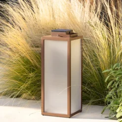 Tradition LED-solcellelanterne, corten, højde 65 cm^Les Jardins New