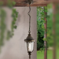 Traditionel Paula hængelampe med strukturglas^ORION Outlet