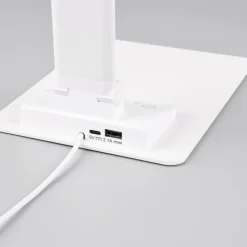 Trio Lighting Travis LED-bordlampe, hvid, CCT, dæmpbar, touch, USB