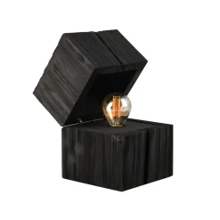 Trio Lighting Bordlamper>Treasure bordlampe, sort, træ, hængslet
