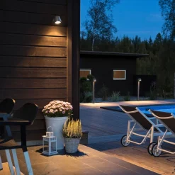 Konstsmide Trieste udendørs væglampe i alu, antracit