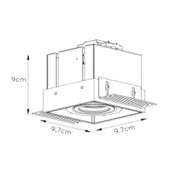 Lucide Trimless indbygningsspot, 1 lyskilde, hvidt
