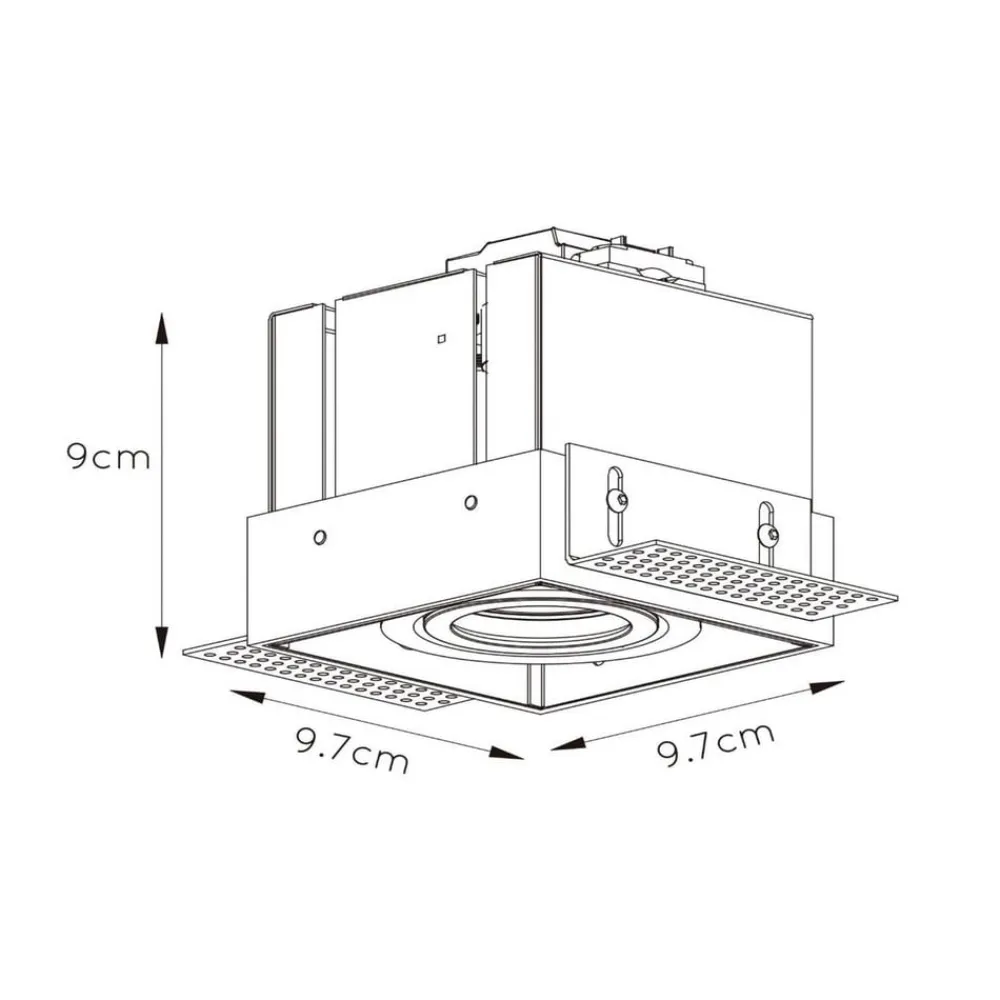 Lucide Trimless indbygningsspot, 1 lyskilde, hvidt
