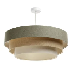 Maco Design Triniti hængelampe, grøn/beige/creme, Ø 60 cm, tekstil