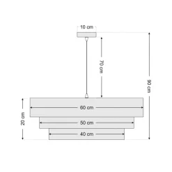 Maco Design Triniti hængelampe, grøn/beige/creme, Ø 60 cm, tekstil