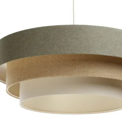 Maco Design Triniti hængelampe, grøn/beige/creme, Ø 60 cm, tekstil