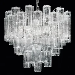 Novaresi Pendellamper>Tronchi - hængelampe af klart Murano-glas