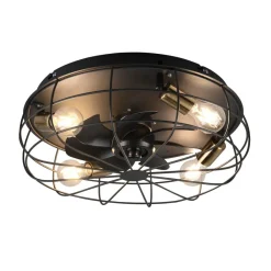 Reality Leuchten Trondheim loftventilator fjernbetjening 4xE27 sort