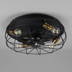 Reality Leuchten Trondheim loftventilator fjernbetjening 4xE27 sort