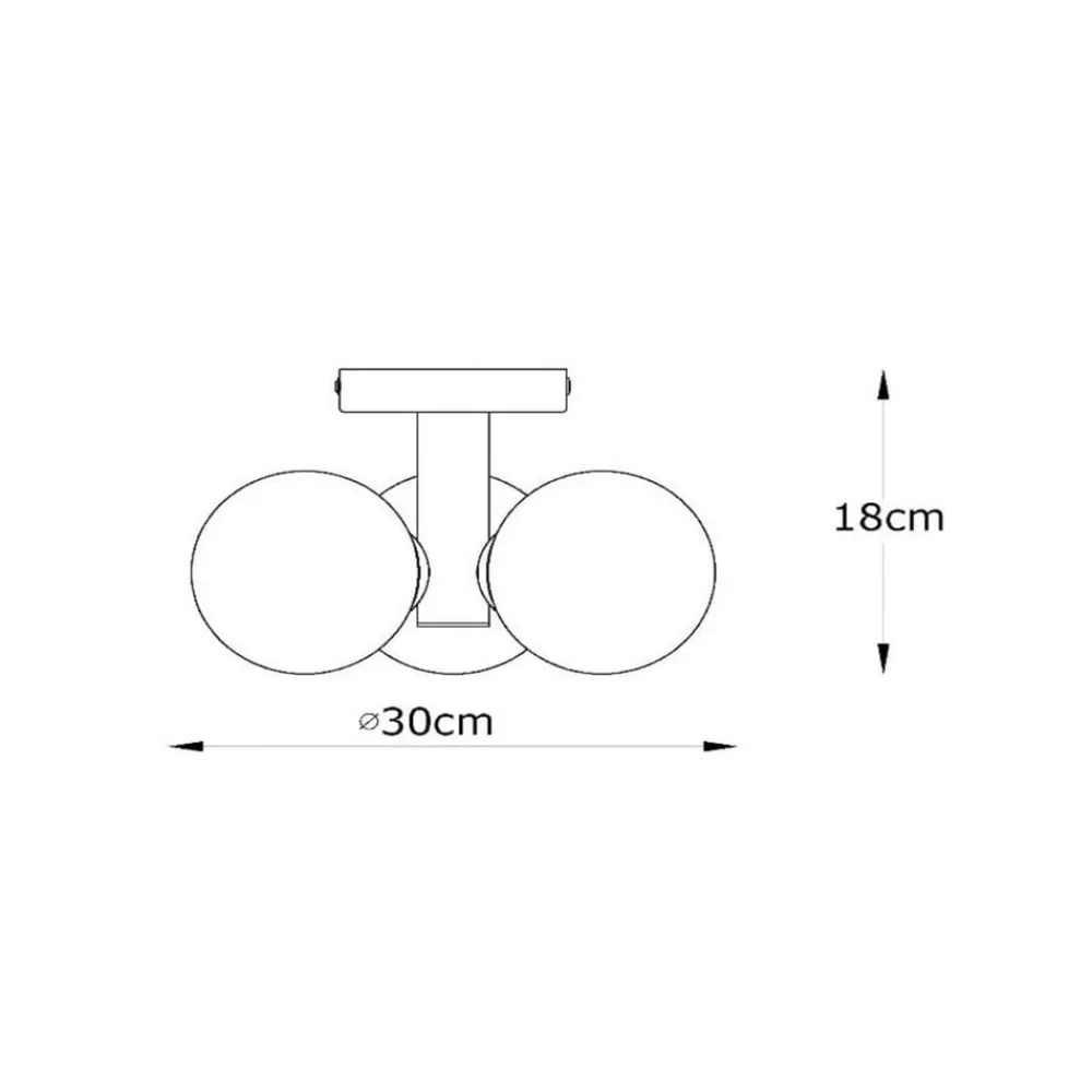Lucide Loftlamper>Trudy loftlampe til bad, 3 lyskilder, sort/røg