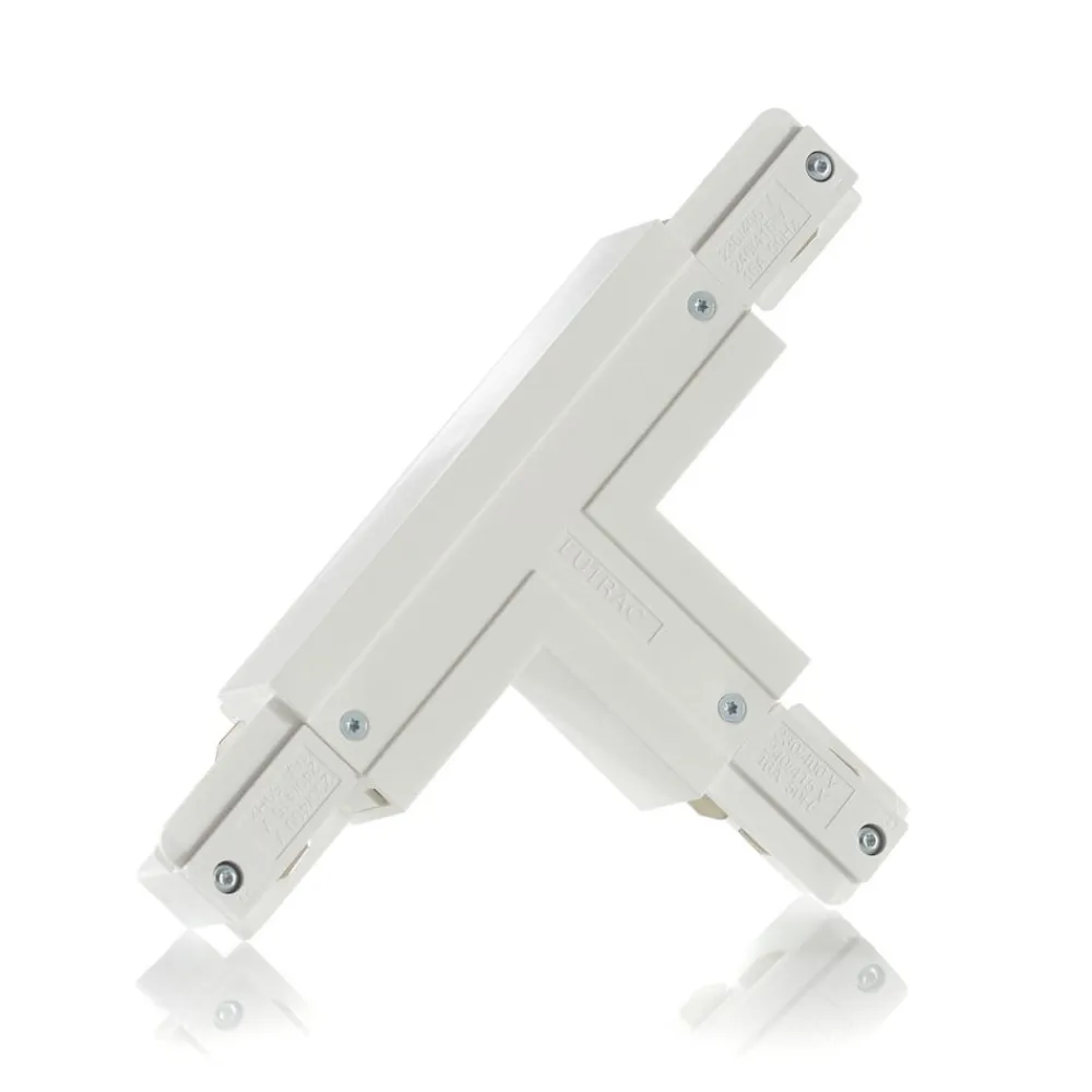 Eutrac Skinnesystem>T-stik installation jord indvendig venstre hvid