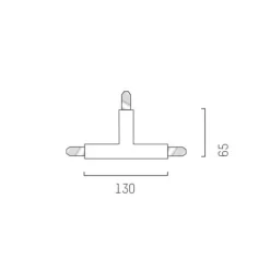 Molto Luce T-stik til Volare 2-fase skinne, hvid