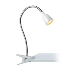 Markslöjd Tulip LED-klemmelampe, hvid