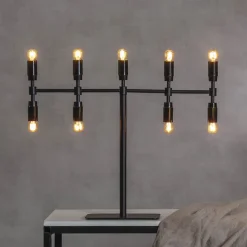 Twice lysestage, sort, 9 lyskilder, 42 cm^STAR TRADING Outlet