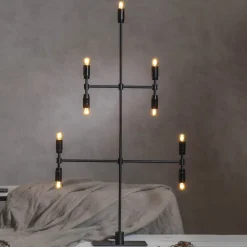 STAR TRADING Twice lysestage, sort, 9 lyskilder, 91 cm