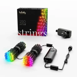 RGB lyskæder, sort, 250 lys 20m^twinkly