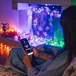 RGB lyskæder, sort, 250 lys 20m^twinkly