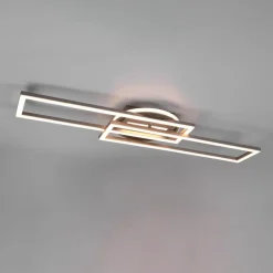 Twister LED-loftlampe, drejelig, fjernbetj. nikkel^Reality Leuchten New