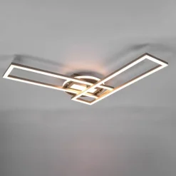 Twister LED-loftlampe, drejelig, fjernbetj. nikkel^Reality Leuchten New