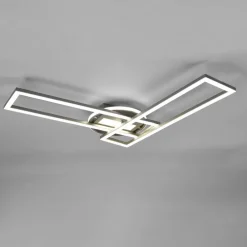 Twister LED-loftlampe, drejelig, fjernbetj. nikkel^Reality Leuchten New