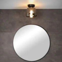 Lucide Tyler loftslampe til badeværelset, sort/røggrå