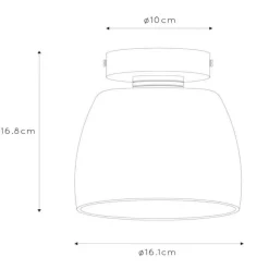 Lucide Tyler loftslampe til badeværelset, sort/røggrå