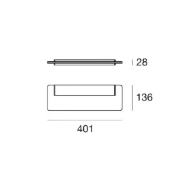 Linea Light Tynd LED-væglampe, anodiseret aluminium, aluminium, PMMA, op/ned