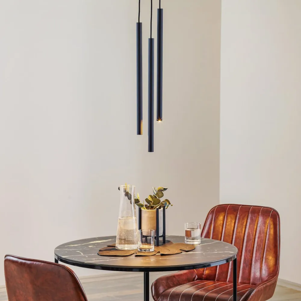 Tynd pendel, sort, tre lys, rondel^SOLLUX LIGHTING Discount