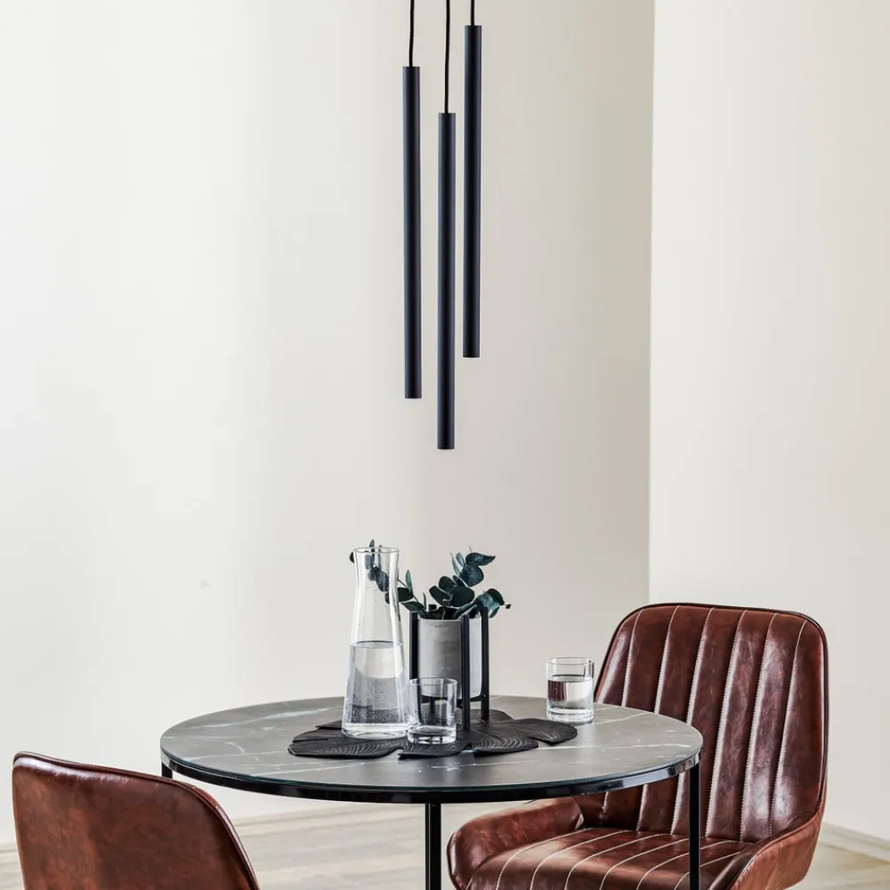 Tynd pendel, sort, tre lys, rondel^SOLLUX LIGHTING Discount