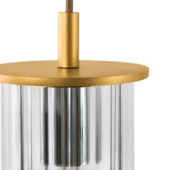 Argon Udendørs hængelampe Nora, guld/transparent, IP44, glas