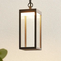 Udendørs LED-pendellampe Cube med glasskærm, 26 cm^Lucande Best