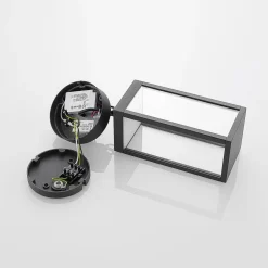 Udendørs LED-pendellampe Cube med glasskærm, 26 cm^Lucande Best