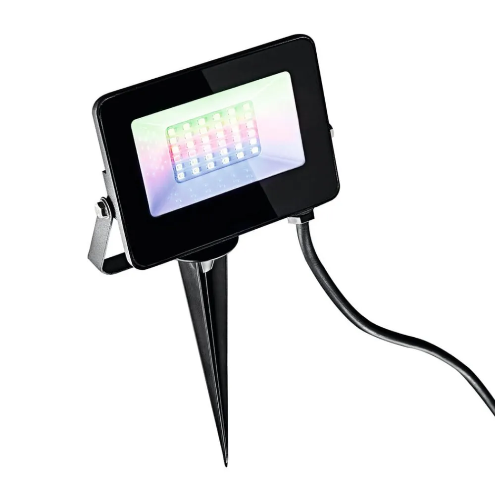 Heitronic Udendørs LED-spot Kingston med jordspyd, RGBW