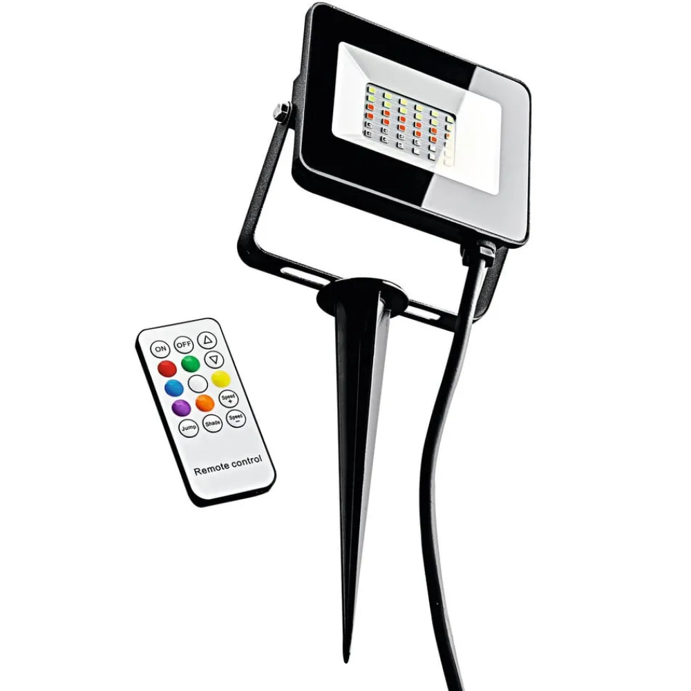 Heitronic Udendørs LED-spot Kingston med jordspyd, RGBW