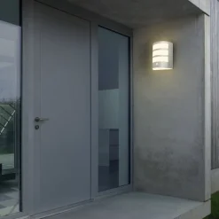 Udendørs LED-væglampe 3795014, kromfarvet, sensor, IP44^Briloner Best