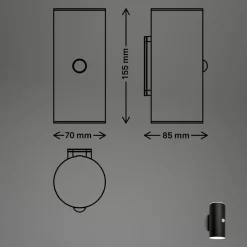 Briloner Udendørs LED-væglampe 3787015, sort, sensor, op/ned