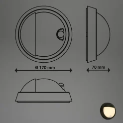 Briloner Udendørs LED-væglampe 3785015 sort bevægelsessensor 17 cm