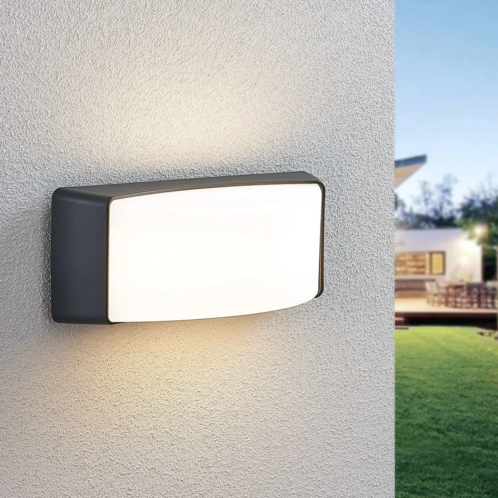 Lindby Væglamper>Udendørs LED-væglampe Alexey, IP65, mørkegrå