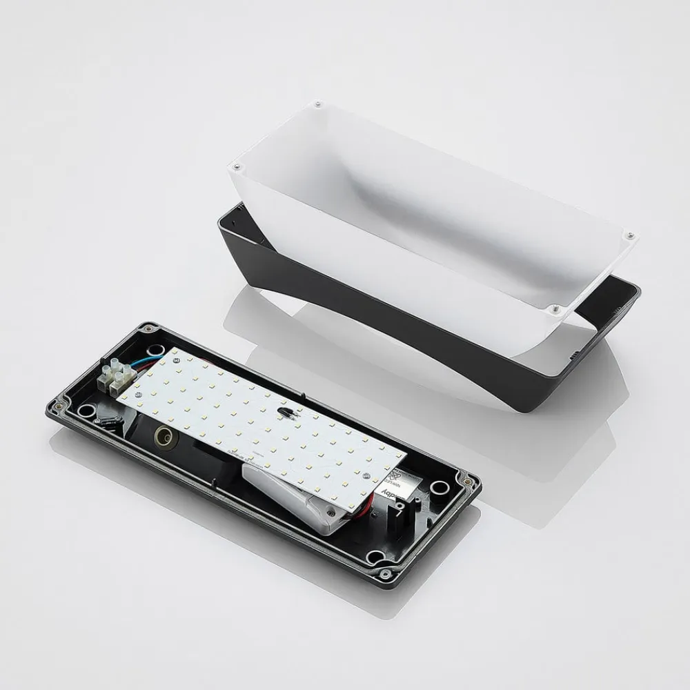 Lindby Væglamper>Udendørs LED-væglampe Alexey, IP65, mørkegrå