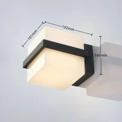 Udendørs LED-væglampe Auron, terningformet^Lindby Clearance