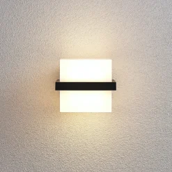 Udendørs LED-væglampe Auron, terningformet^Lindby Clearance