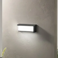 INTEC Væglamper>udendørs LED-væglampe BLOCK, sort, 32 cm plast, CCT