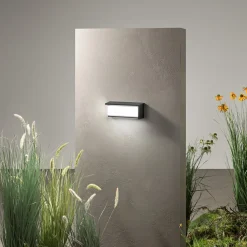 INTEC Væglamper>udendørs LED-væglampe BLOCK, sort, 32 cm plast, CCT