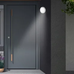 Telefunken Udendørs LED-væglampe Dortmund Ø17cm sølv