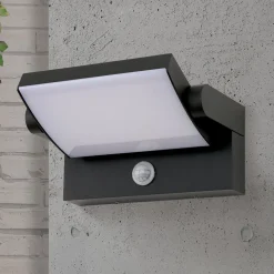 Udendørs LED-væglampe Ginger, sensor, antracit, IP54^ORION